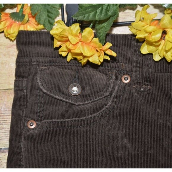 Old Navy Ladies Brown Mid-Rise Corduroy Wide Leg Pants Size 10 Stretch Casual - Picture 3 of 9